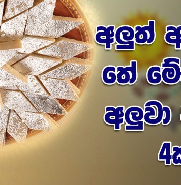 අලුත් අවුරුදු තේ මේසයට අලුවා වර්ග 4ක්.
