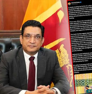 සුරේෂ් සලේ අත්අඩංගුවට ගැනීම ගැන හිටපු අධිකරණ ඇමති සබ්රිගෙන් X සටහනක්