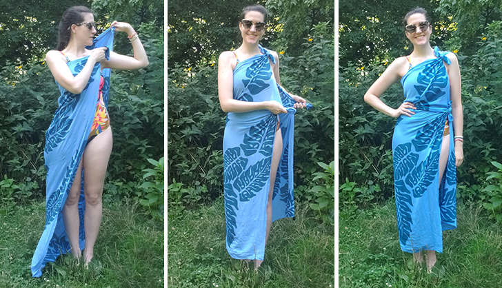how to tie a sarong into a one shoulder dress