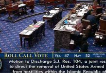 ට්රම්ප්ගේ යුද බලතල සීමා කිරීමට සෙනෙට් සභාව අසමත් වෙයි