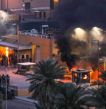 බැග්ඩෑඩ්හි ඇමරිකානු තානාපති කාර්යාලට ප්රහාර වැලක්