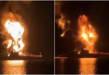 ඉරාක මුහුදු සීමාවේ දී ඉරානය තෙල් නැව් දෙකක් ගිනිබත් කරයි