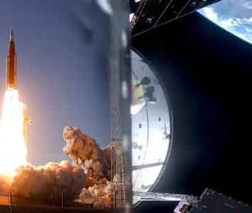 ඔරියන් යානය පෘථිවි කක්ෂය පසුකර සඳට තවත් ළංවෙයි