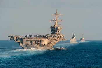 යුද නැව් දෙකක් හෝමූස් සමුද්ර සන්ධිය පසු කළ බව අමෙරිකාව කියයි