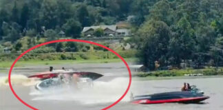 ග්රෙගරි වැවේ සංචාරයන් රැගත් බෝට්ටුවක් පෙරළෙයි