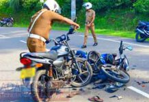 යතුරුපැදි දෙකක් එකිනෙක ගැටී බිහිසුණු අනතුරක්