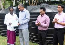 වවුනියාවේ අඩු ආදායම්ලාභී පවුල් වෙත වැසි ජල ටැංකි